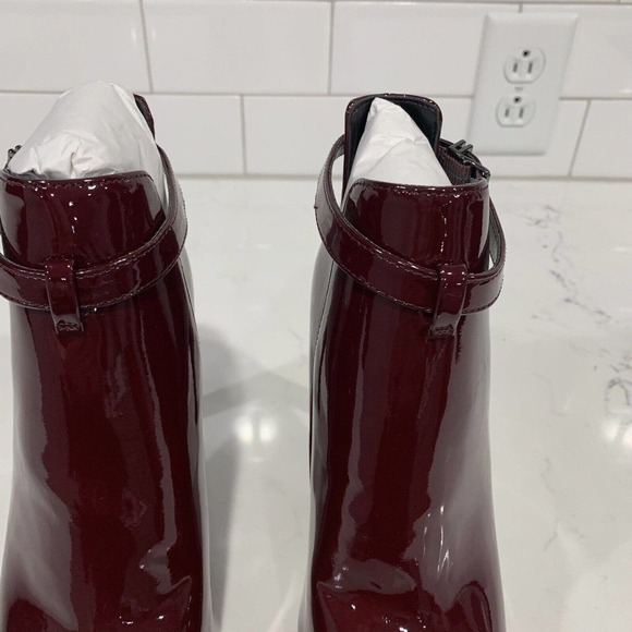 Michael Kors | Leather Bootie Lawson Open Toe Burgundy NEW - Picture 7 of 8
